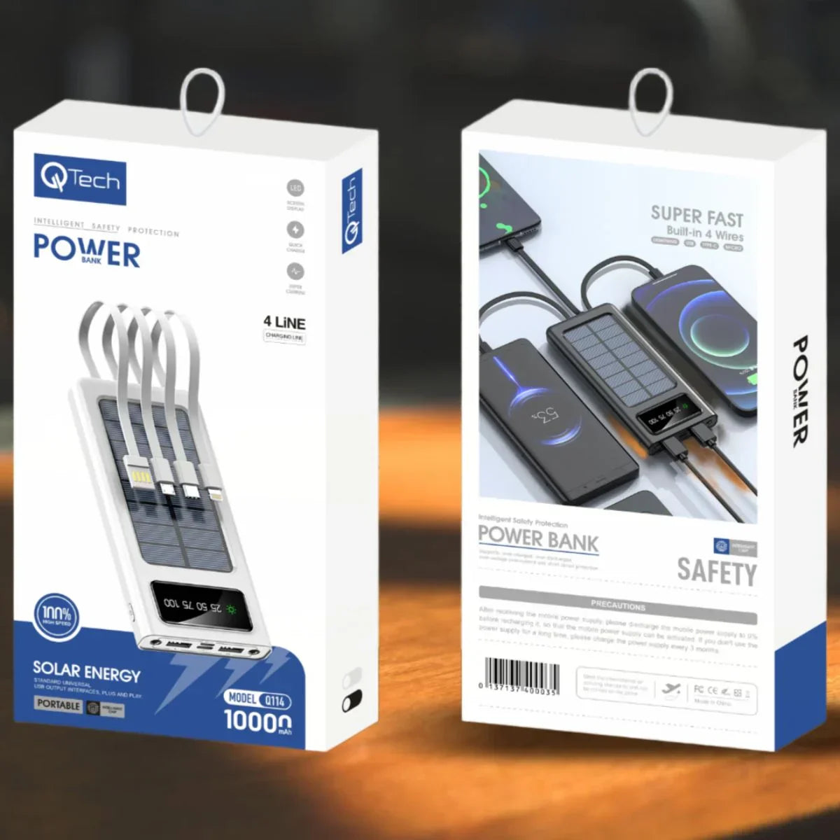 QTech Power Bank Q114 10000 Mah SOLAR