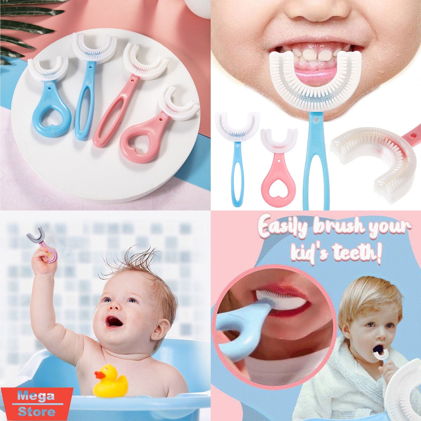 Kids U-Shaped Toothbrush | 360 Degrees U Shaped Teeth Cleaning Brush