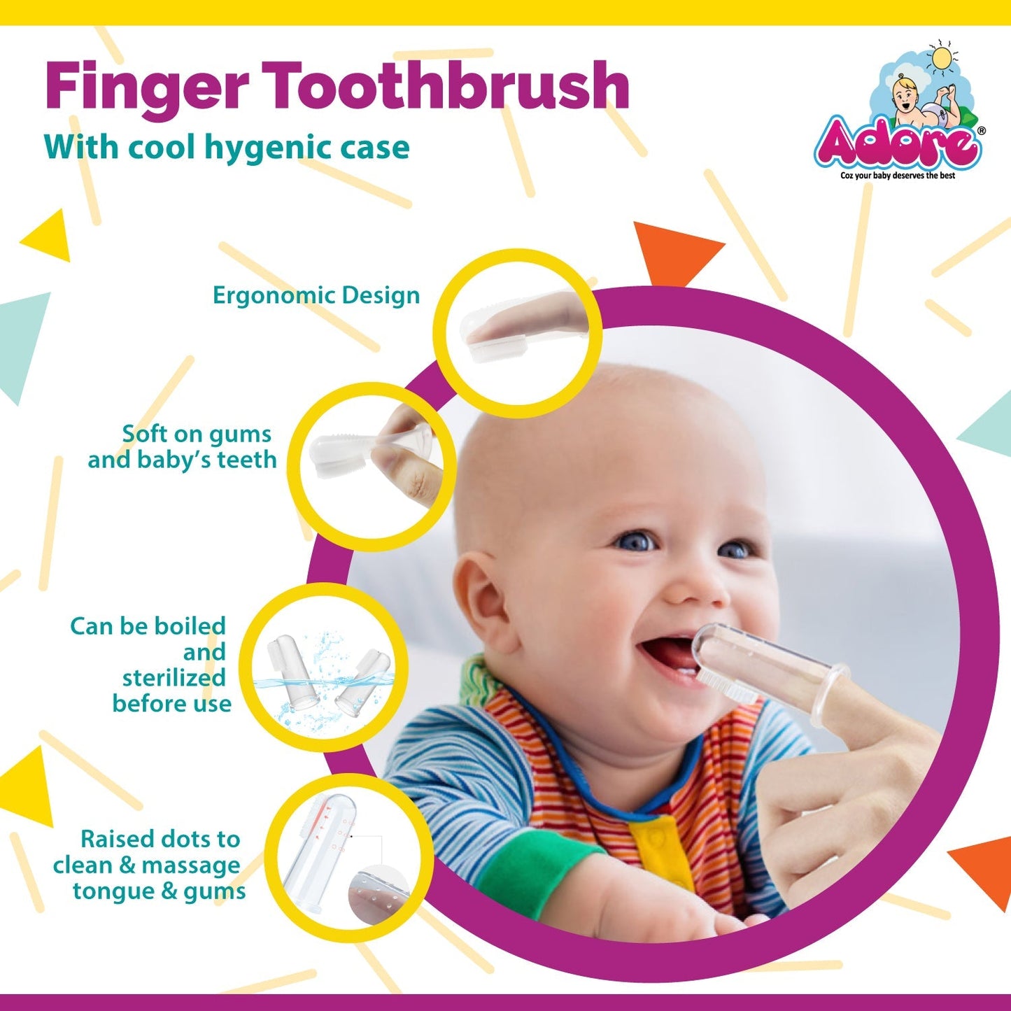 Baby Finger Toothbrush Baby Tongue Brush Teeth Soft Silicon Material