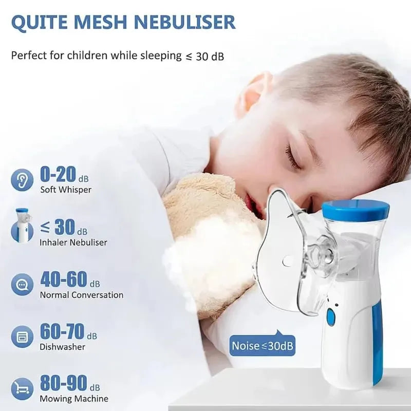 Portable Nebulizer Machine For kids and adults, Handheld, Mesh nebulizer Portable, Soundless, and Effective Respiratory Solution