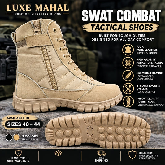 SWAT Combat Tactical Commando Long Shoes - UNBREAKABLE ( 5 months Sole Warranty)