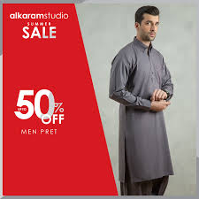 ALKARAM STUDIO MEN’S UNSTITCHED PREMIUM COLLECTION WASH & WEAR