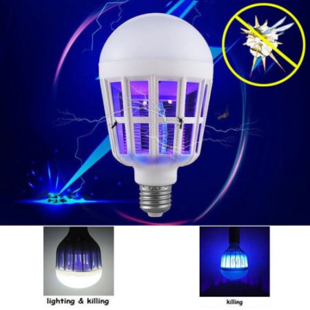 LED Mosquito Killer Lamp Electric Fly Bug Insect Killer Light Bulb Trap