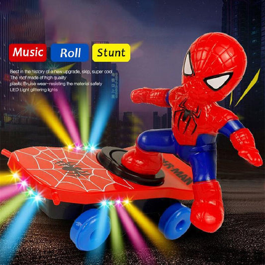 Spider-Man Skateboard Superhero Electronic Car Stunt Scooter Toy for Children