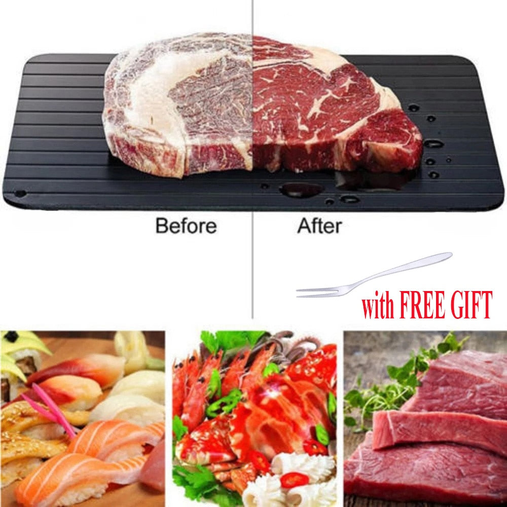 FOOD DEFROSTING TRAY FOR FROZEN FOOD, THAWING PLATE FOR FASTER DEFROSTING MEAT