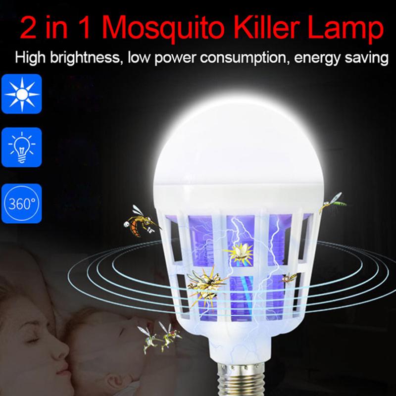 LED Mosquito Killer Lamp Electric Fly Bug Insect Killer Light Bulb Trap