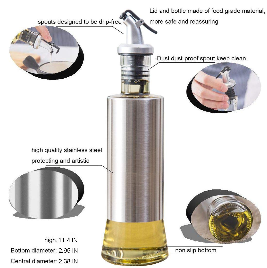 Stainless Steel Oil Dispenser Container Kitchen Accessories