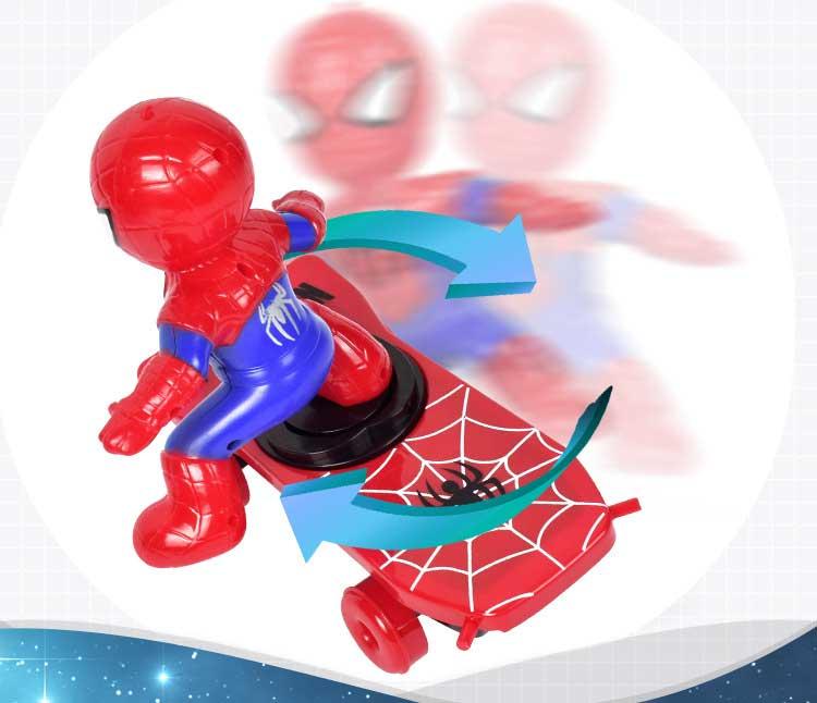 Spider-Man Skateboard Superhero Electronic Car Stunt Scooter Toy for Children