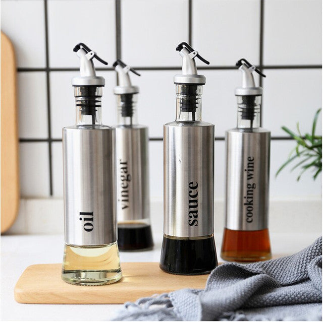 Stainless Steel Oil Dispenser Container Kitchen Accessories