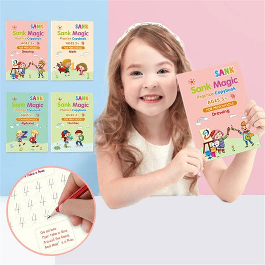 3D reusable kids notebook for calligraphy numbers