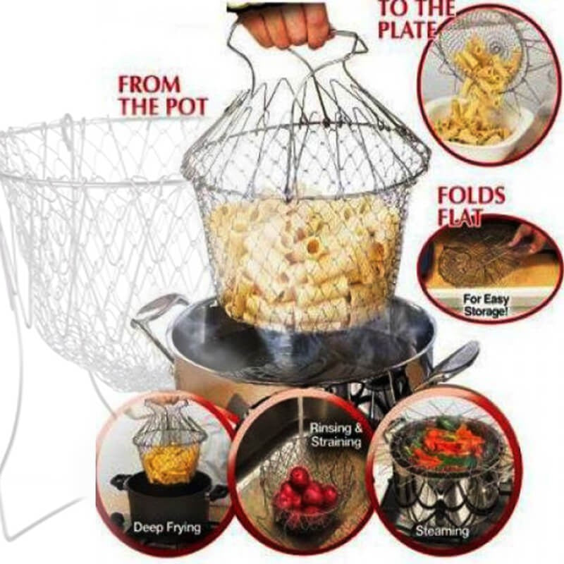 12 In 1 Foldable Stainless Steel Fry Chef Basket