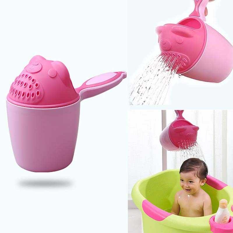 Kids Baby bath shower Mug Cartoon Baby Bath Mug,Baby Shampoo Cup Shower Spoons Wash Hair Bathing Flusher Cup Protection Eye Rinse Cup
