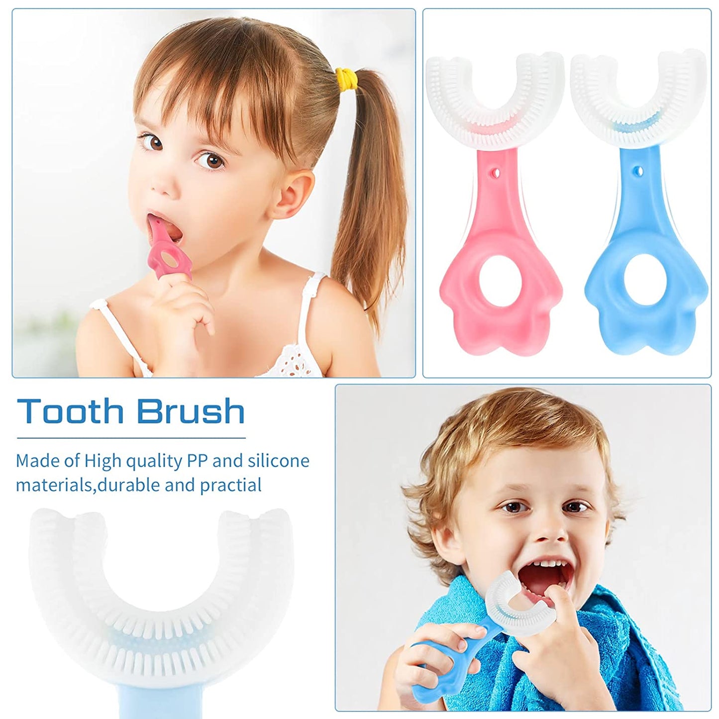 Kids U-Shaped Toothbrush | 360 Degrees U Shaped Teeth Cleaning Brush