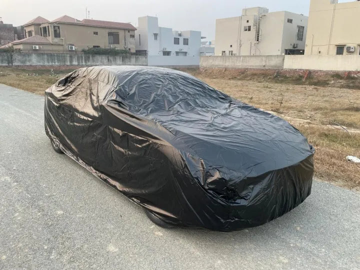 CAR TOP COVER DOUBLE COATED 2 LAYER COVER PARKING COVER PVC COATED FOR ALL CARS TOYOTA COROLLA HONDA CITY, CIVIC SUZUKI LIANA ALTO VITZ MIRA WAGON R, KIA