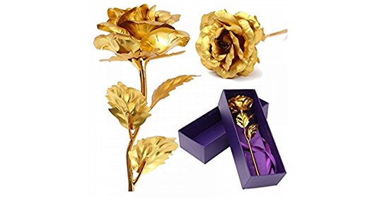 24K Gold Plated Golden Rose Flower Present For Lover Friend Gift