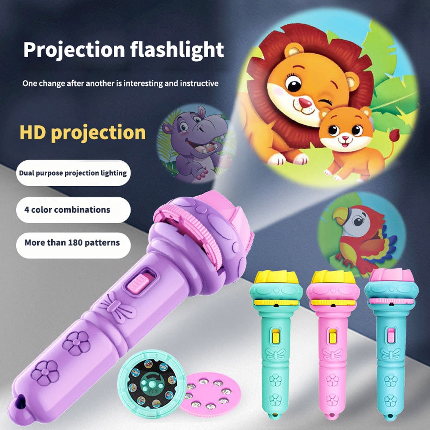 Kids Slide Projector Flashlight Projection Light