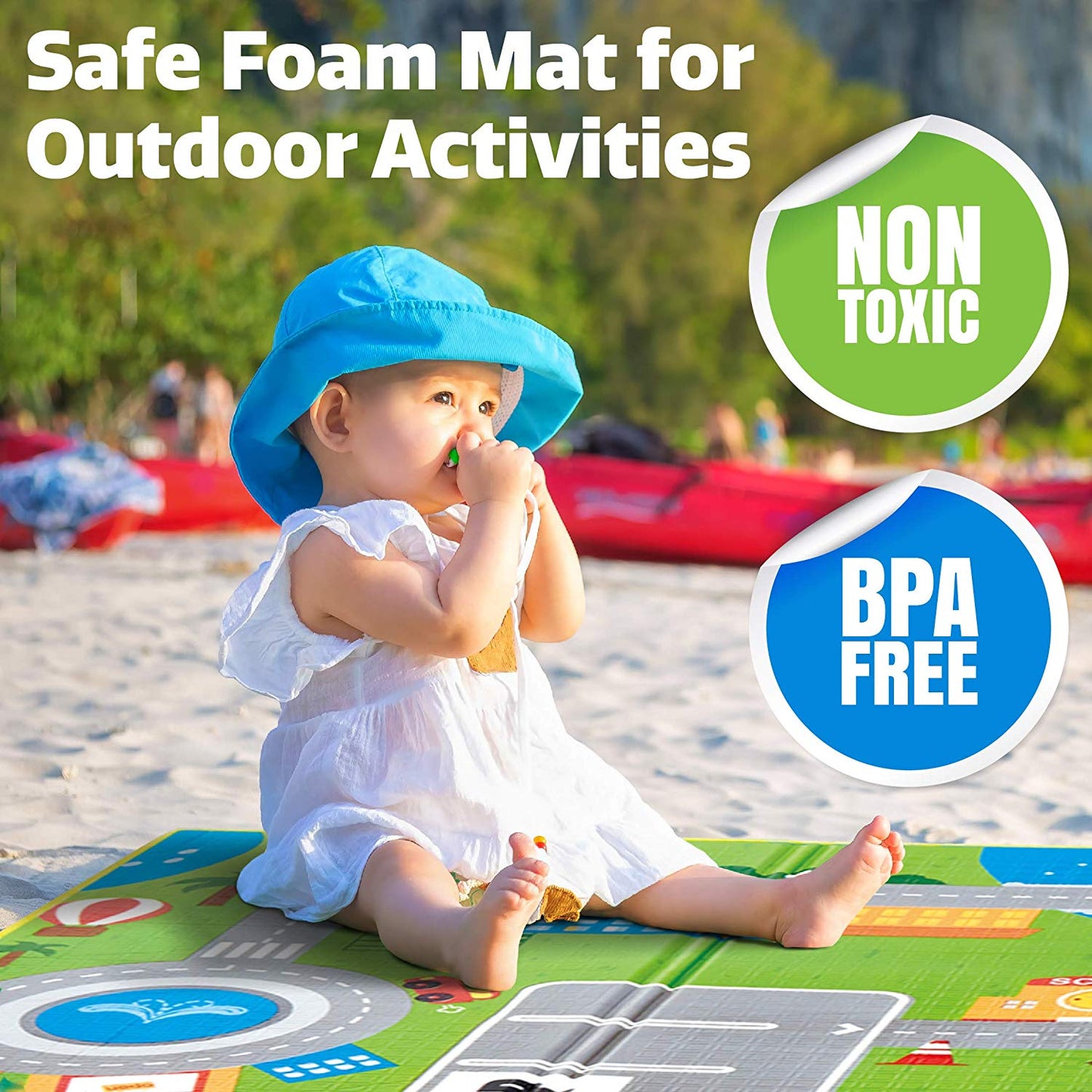 Baby Crawling Play Mat Floor Game Double Sided Play Mat
