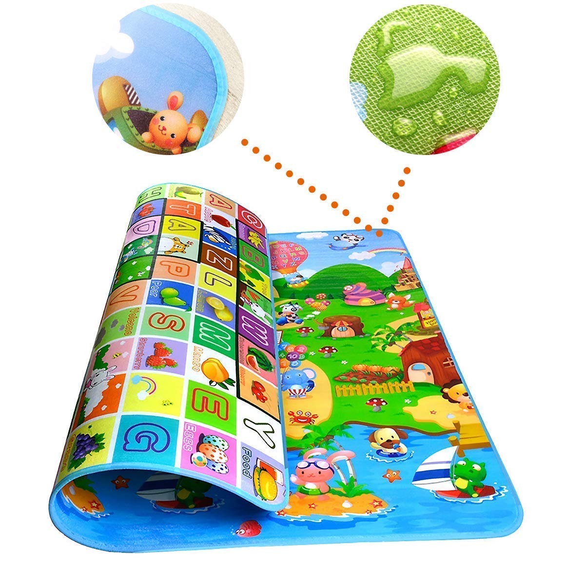 Baby Crawling Play Mat Floor Game Double Sided Play Mat